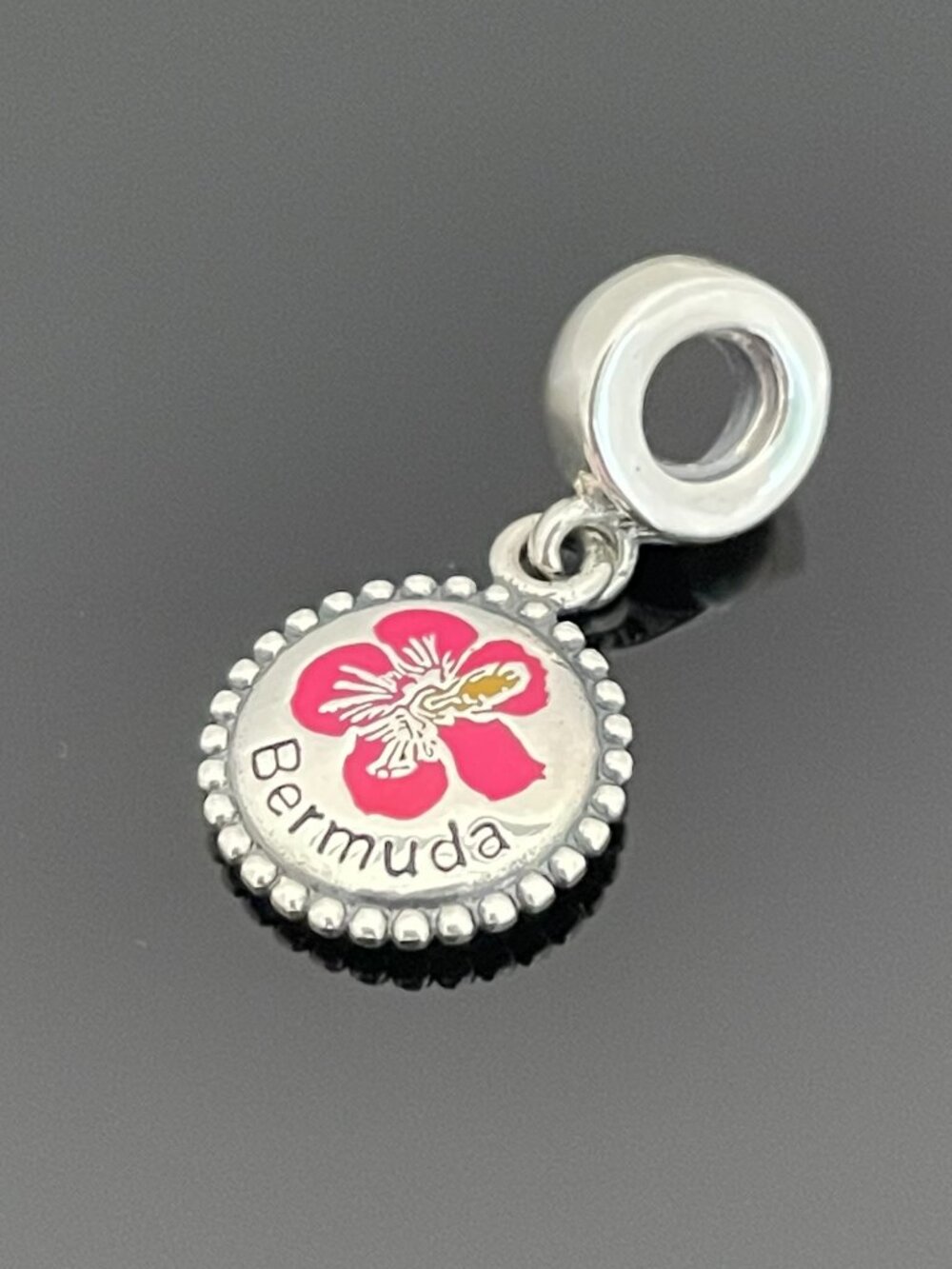 Original Pandora Bermuda Exclusive Flower Dangle Charm